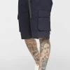 SikSilk Navy Woven Cargo Short