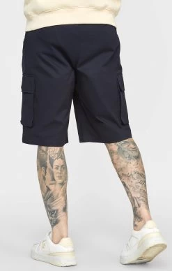 SikSilk Navy Woven Cargo Short -Style Zone Shop SS 22595 4A