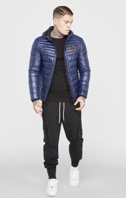 SikSilk Blue Packable Bubble Jacket 9 SikSilk Blue Packable Bubble Jacket -Style Zone Shop SS 22620 3