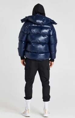 SikSilk Navy Puffer Jacket -Style Zone Shop SS 22643 5a