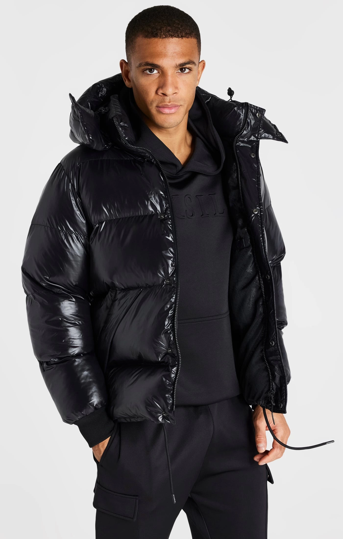 SikSilk Black Puffer Jacket 4 SikSilk Black Puffer Jacket - Image 2
