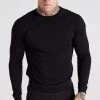SikSilk Black Panel Muscle Fit T-Shirt -Style Zone Shop SS 22656 1