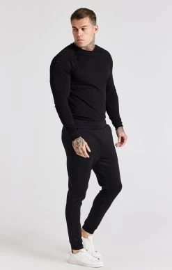 SikSilk Black Panel Muscle Fit T-Shirt -Style Zone Shop SS 22656 4