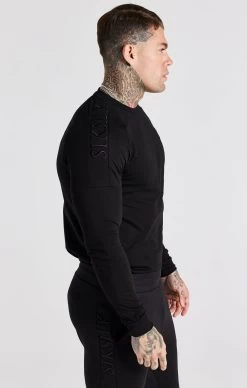 SikSilk Black Panel Muscle Fit T-Shirt -Style Zone Shop SS 22656 5
