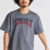SikSilk Grey Rhinestone Short Sleeve T-Shirt -Style Zone Shop SS 22751 1