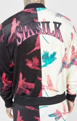 SikSilk Ecru Print Bomber Jacket -Style Zone Shop SS 22778 2