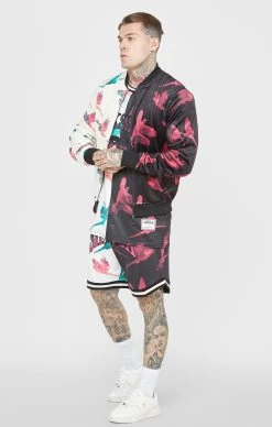 SikSilk Ecru Print Bomber Jacket -Style Zone Shop SS 22778 4