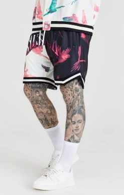 SikSilk Ecru Exotic Print Basketball Short