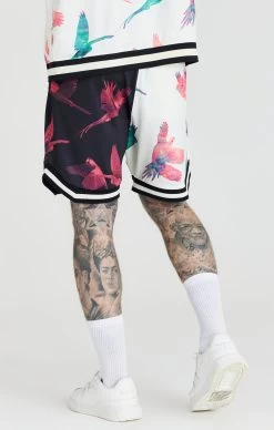 SikSilk Ecru Exotic Print Basketball Short -Style Zone Shop SS 22780 3