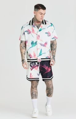 SikSilk Ecru Exotic Print Basketball Short -Style Zone Shop SS 22780 4