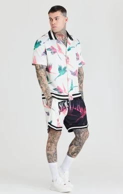 SikSilk Ecru Exotic Print Basketball Short -Style Zone Shop SS 22780 5
