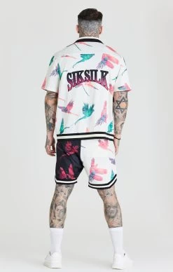 SikSilk Ecru Exotic Print Basketball Short -Style Zone Shop SS 22780 6