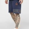 SikSilk Navy Embroidery Relaxed Short -Style Zone Shop SS 22802 1