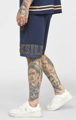 SikSilk Navy Embroidery Relaxed Short -Style Zone Shop SS 22802 2