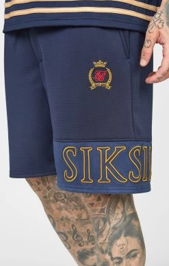 SikSilk Navy Embroidery Relaxed Short -Style Zone Shop SS 22802 6