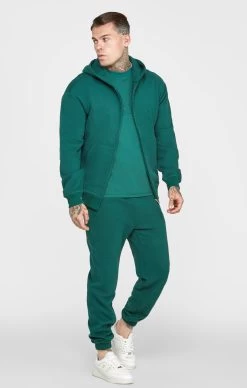 SikSilk Green Zip Through Hoodie -Style Zone Shop SS 22815 4 e2abdc3c 8b8f 4332 ac60 f24625f215e2