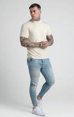 SikSilk Beige High Neck T-Shirt -Style Zone Shop SS 22822 4 c4c8f03c 7993 49a0 b07c dc276355dab6