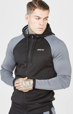 SikSilk Black Sports Zip-Thru Hoodie
