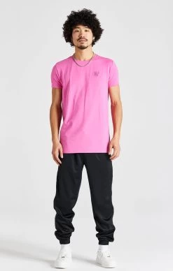 SikSilk Pink Short Sleeve Muscle Fit T-Shirt -Style Zone Shop SS 22872 3