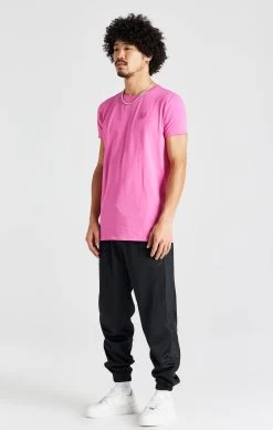 SikSilk Pink Short Sleeve Muscle Fit T-Shirt -Style Zone Shop SS 22872 4
