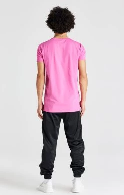 SikSilk Pink Short Sleeve Muscle Fit T-Shirt -Style Zone Shop SS 22872 6