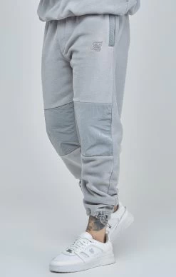 SikSilk Grey Polar Fleece Panelled Cuffed Jogger