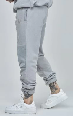 SikSilk Grey Polar Fleece Panelled Cuffed Jogger -Style Zone Shop SS 22875 3