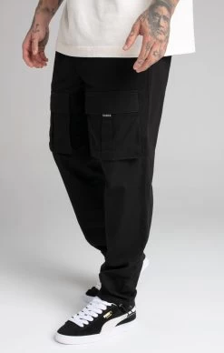 SikSilk Black Ripstop Cargo Pants