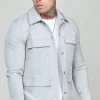 SikSilk Grey Utility Overshirt 1 SikSilk Grey Utility Overshirt -Style Zone Shop SS 22961 1