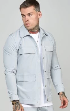 SikSilk Grey Utility Overshirt