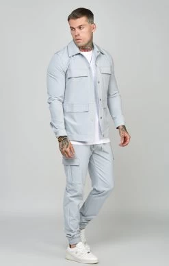 SikSilk Grey Utility Overshirt -Style Zone Shop SS 22961 3