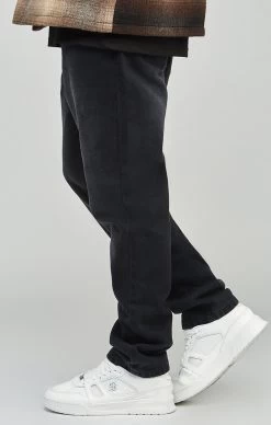 SikSilk Black Straight Cut Denim Jeans -Style Zone Shop SS 22967 3