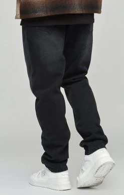 SikSilk Black Straight Cut Denim Jeans -Style Zone Shop SS 22967 4