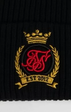 SikSilk Black Crest Beanie Hat -Style Zone Shop SS 23026 3A