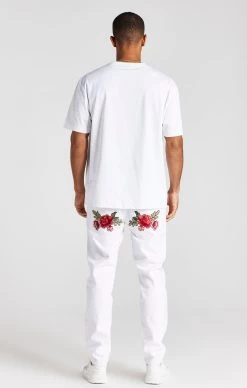 SikSilk White Rose Straight Cut Denim -Style Zone Shop SS 23061 8