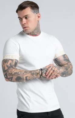 SikSilk Ecru Elastic Cuff T-Shirt