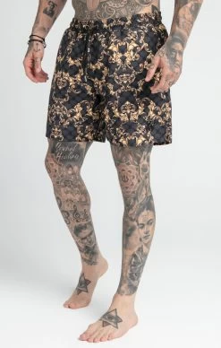 SikSilk Black Venetian Swim Short