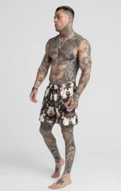 SikSilk Black White Venetian Swim Short -Style Zone Shop SS 23146 4 24fe9258 0b9d 460d a49c b362fb7ba9a1