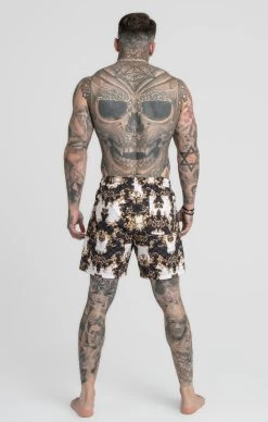 SikSilk Black White Venetian Swim Short -Style Zone Shop SS 23146 5 f980e644 ed6b 4702 b610 aec292620168