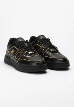 SikSilk Black And Gold Trimmed Low Top Court Trainer -Style Zone Shop SS 23207 4