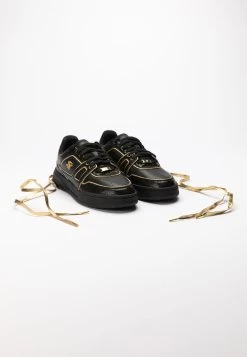 SikSilk Black And Gold Trimmed Low Top Court Trainer -Style Zone Shop SS 23207 6