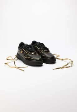 SikSilk Black And Gold Trimmed Low Top Court Trainer -Style Zone Shop SS 23207 7