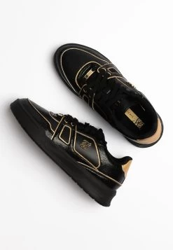 SikSilk Black And Gold Trimmed Low Top Court Trainer -Style Zone Shop SS 23207 8