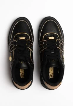SikSilk Black And Gold Trimmed Low Top Court Trainer -Style Zone Shop SS 23207 9