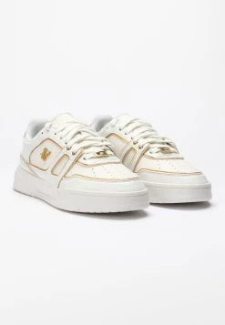 SikSilk White And Gold Trimmed Low Top Court Trainer -Style Zone Shop SS 23208 4