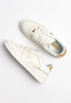 SikSilk White And Gold Trimmed Low Top Court Trainer -Style Zone Shop SS 23208 7