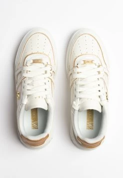 SikSilk White And Gold Trimmed Low Top Court Trainer -Style Zone Shop SS 23208 8