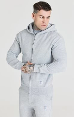 SikSilk Grey Foundation Zip Through Hoodie