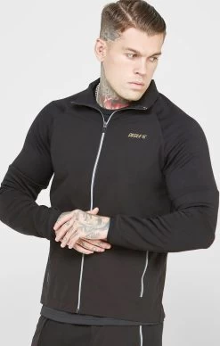 SikSilk Black Sports Zip-Thru