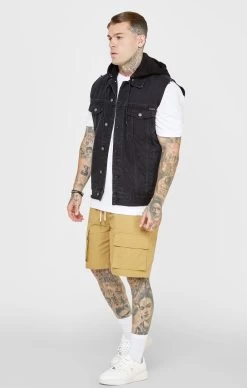 SikSilk Black Hooded Gilet -Style Zone Shop SS 23329 3C